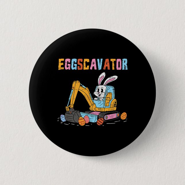 Eggscavator Oster-Eier-Suche-Bau-LKWs Zu Button (Vorderseite)