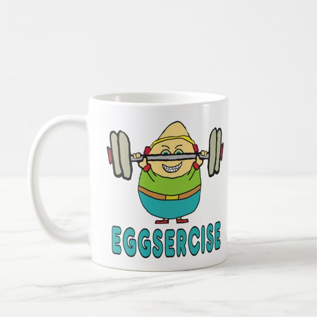 Eggsercise Egg Pun Übung Kaffeetasse (Links)