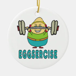Eggsercise Egg Pun Übung Keramik Ornament