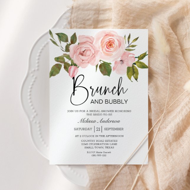 Eggshell and Blush Bridal Brunch Einladung (Von Creator hochgeladen)