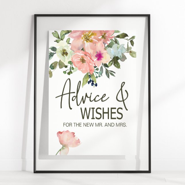 Eggshell and Blush Floral Wedding Card & Gifts Poster (Von Creator hochgeladen)