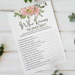 Eggshell Blush Floral Game, das Bride Best kennt Flyer