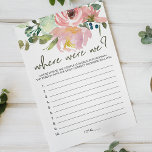 Eggshell Blush Floral Game, wo wir waren Flyer<br><div class="desc">Wo waren wir Brautparty. Elegante Aquarelltöne und Blush Floral. In unserem Zazzle-Shop finden Sie passende Artikel,  um Ihre Veranstaltungskollektion abzuschließen!</div>