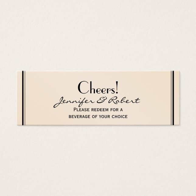 Eggshell Elegance Wedding Drinks Tickets (Vorderseite)