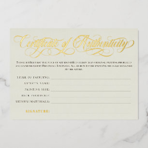 Eggshell Gold Wirbel Echtheitszertifikat Folieneinladung