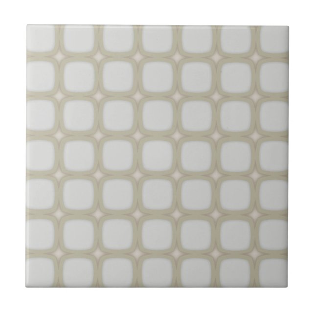 Eggshell Retro Rounded Squares Fliese (Vorderseite)