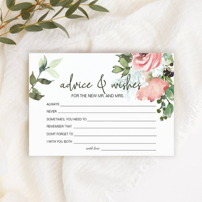 Eggshell und Blush Floral Advice wünscht Hochzeit Briefpapier (Von Creator hochgeladen)