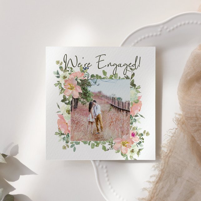 Eggshell und Blush Floral Hinzufügen Foto-Verlobun (Von Creator hochgeladen)