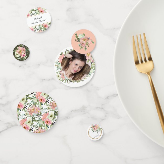 Eggshell und Blush Floral Wedding Confetti Konfetti (Gruppe)