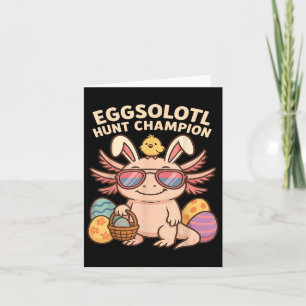 Eggsolotl Hunt Champion Funny Axolotl Ostern Karte