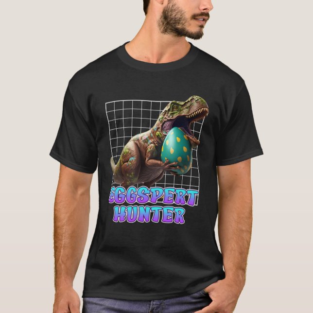 Eggspert Easter Eggs Hunt Dinosaur Easter Bunnies  T-Shirt (Vorderseite)
