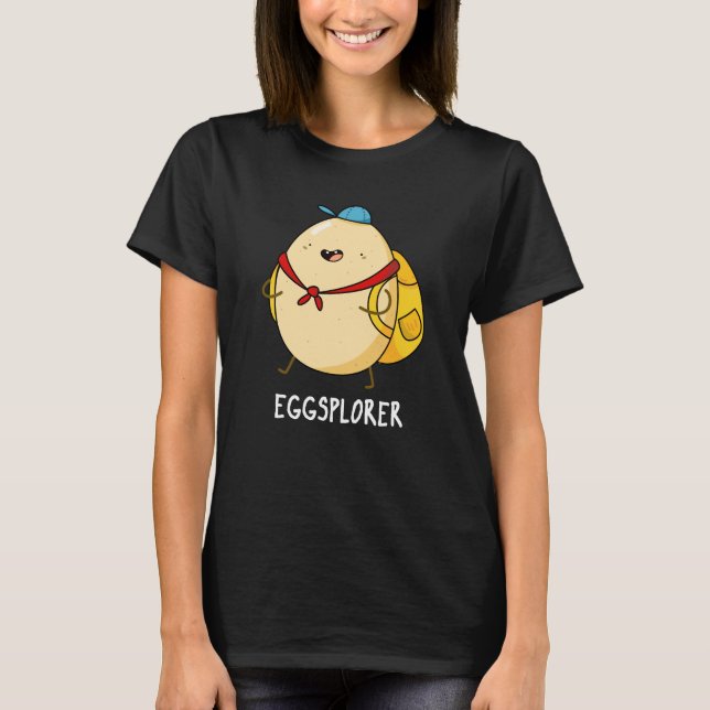 Eggsplorer Funny Egg Explorer Puck Dark BG T-Shirt (Vorderseite)
