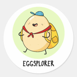 Eggsplorer Funny Egg Explorer Puff Runder Aufkleber