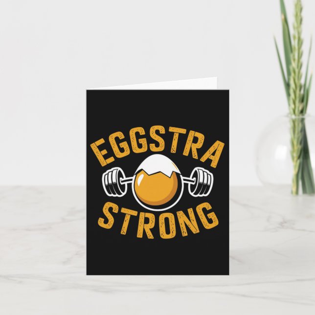 Eggstra Eggstra Starker Funny Eiweiß Bodybuilding  Karte (Vorderseite)
