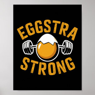 Eggstra Eggstra Starker Funny Eiweiß Bodybuilding Poster