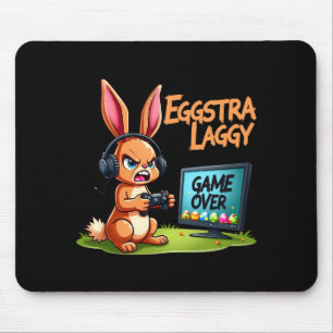 Eggstra lahmer lustiger wütender Gaming Bunny Oste Mousepad