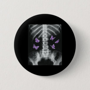 Egirl Röntgen-Skelett Rosa Schmetterling Harajuku Button