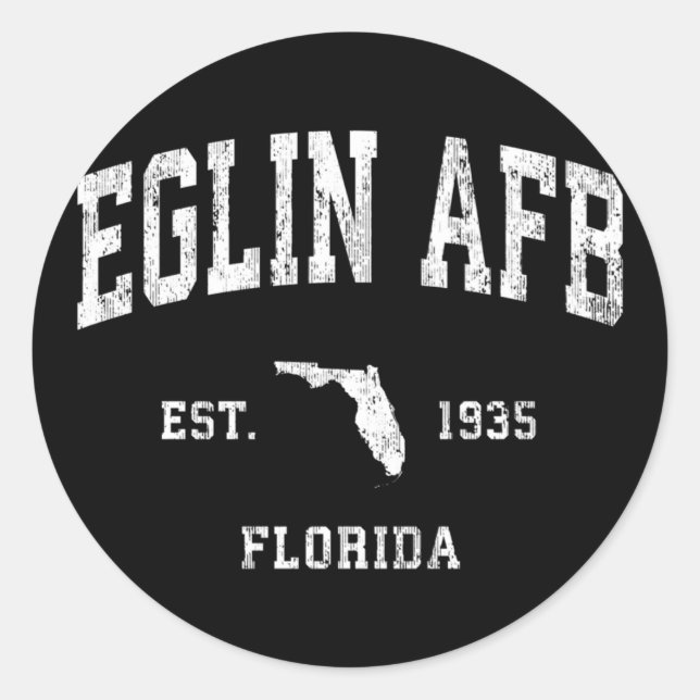 Eglin Afb Florida Fl Athletic Sports Runder Aufkleber (Vorderseite)