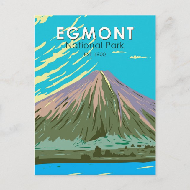 Egmont Nationalpark Neuseeland Vintag Postkarte (Vorderseite)