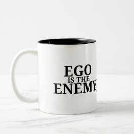 Ego ist der Feind Minimalist Schreibmaschine Zwei- Zweifarbige Tasse