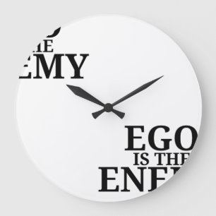 Ego ist der Feind Minimalistischer Schreibmaschine Große Wanduhr