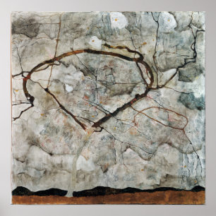 Egon Schiele Autumn Tree in Stirred Air Poster