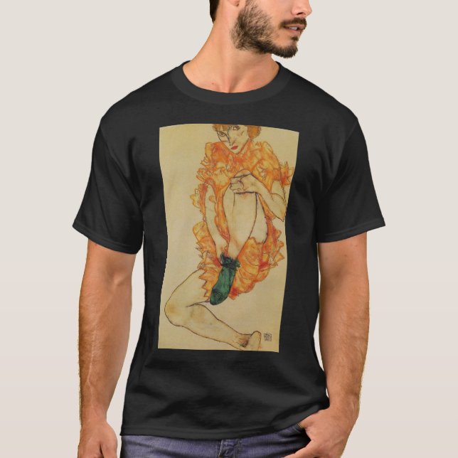 Egon Schiele - Der grüne Strumpf T-Shirt (Vorderseite)