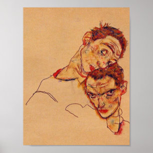 Egon Schiele - Doppeltes Selbstportrait Poster
