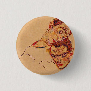 Egon Schiele - doppeltes Selbstporträt Button