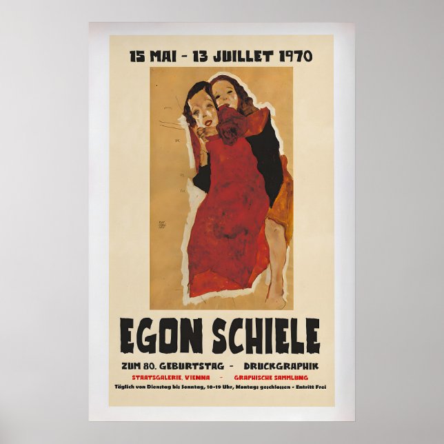 Egon Schiele Exhibition Poster 1970 Vintage Art (Vorne)