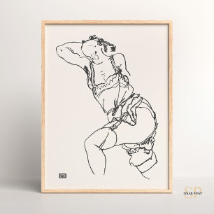 Egon Schiele Frau Liegend Kunst Druck Vintage Poster