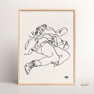 Egon Schiele Frau Liegend Kunst Druck Vintage Poster