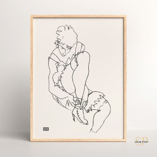 Egon Schiele Frau Sitzend Kunst Druck Vintage Poster