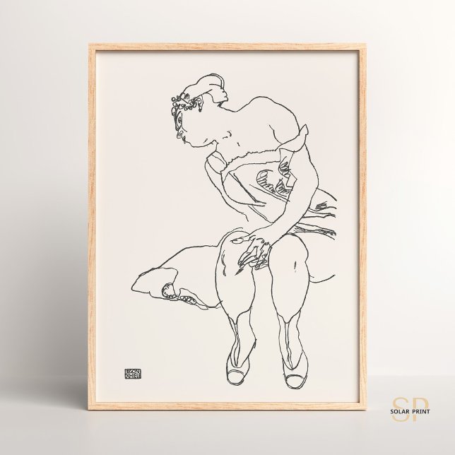Egon Schiele Frau Sitzgelegene Kunstdrucke Zeichne Poster (Von Creator hochgeladen)