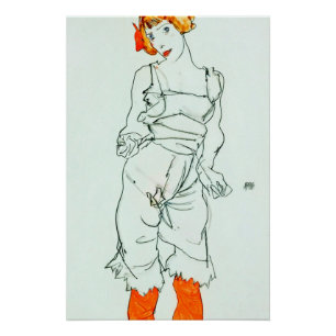 Egon Schiele - Frauen in Unterwäsche und Strümpfen Poster