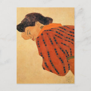 Egon Schiele - Frauen mit roter Bluse neu beleben Postkarte