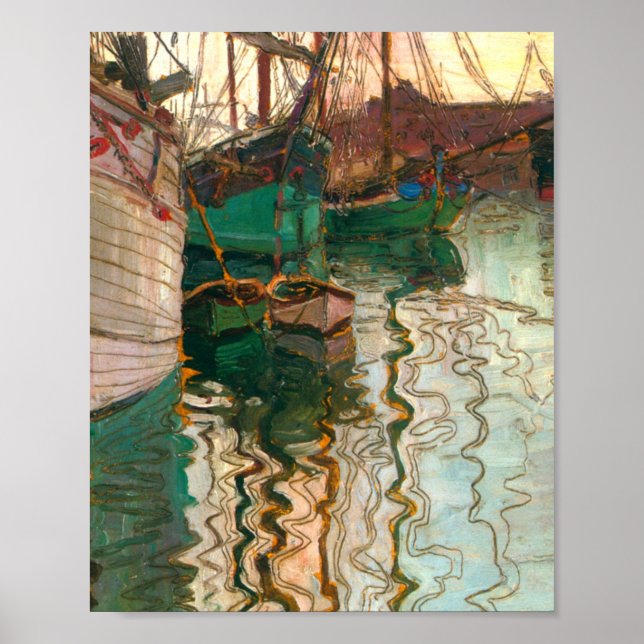 Egon Schiele - Hafen von Triest Poster (Vorne)