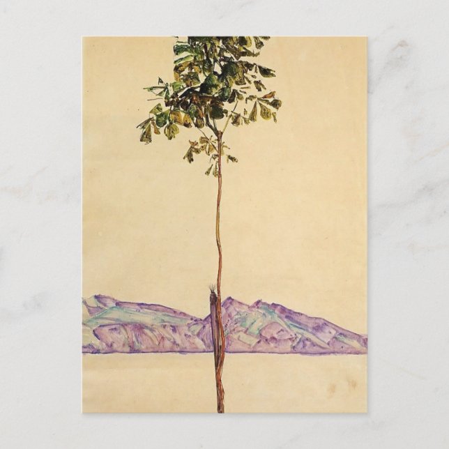 Egon Schiele - Kastanienbaum am Bodensee Postkarte (Vorderseite)