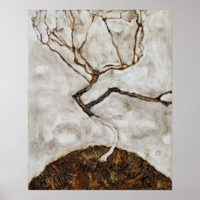 Egon Schiele kleiner Baum im Späten Herbst Poster (Vorne)