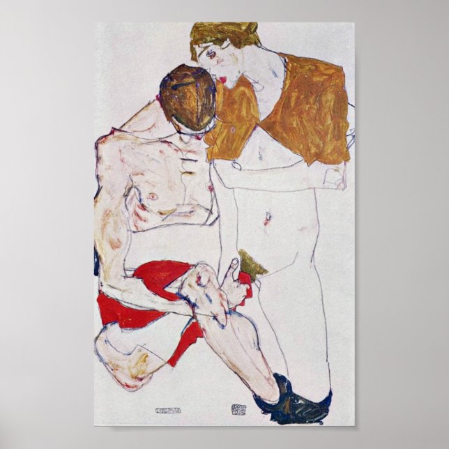 Egon Schiele - Liebhaber Poster (Vorne)
