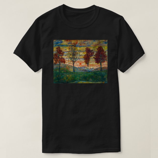 Egon Schiele Paintings | Vier Baeume -Four Trees  T-Shirt (Design vorne)