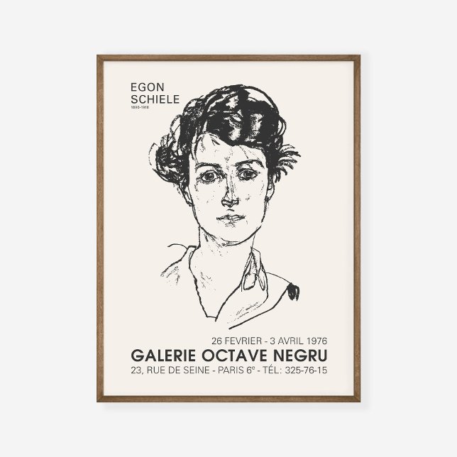Egon Schiele Portrait einer Ausstellung junger Fra Poster (Von Creator hochgeladen)