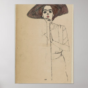 Egon Schiele - Portrait einer Frau Poster