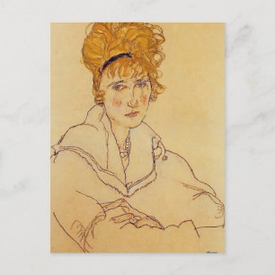 Egon Schiele - Portrait von Edith Schiele Postkarte