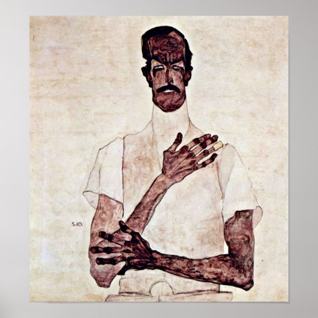 Egon Schiele - Portrait von Erwin von Graff Poster (Vorne)