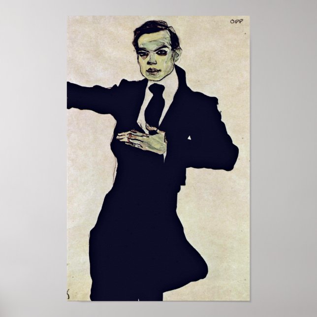 Egon Schiele - Portrait von Max Oppenheimer Poster (Vorne)