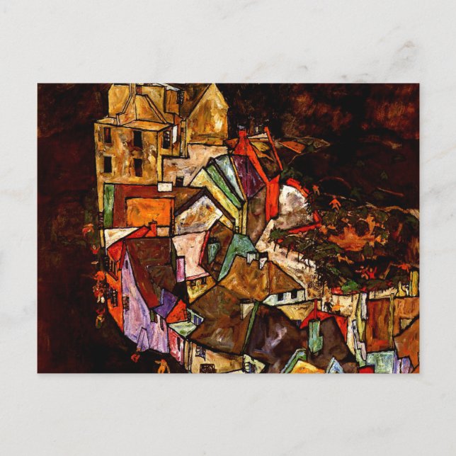 Egon Schiele - Rand der Stadt Postkarte (Vorderseite)