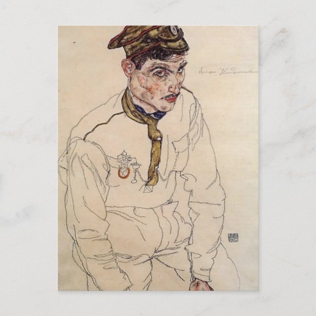 Egon Schiele - Russischer Gefangener des Krieges Postkarte (Vorderseite)