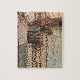 Egon Schiele - Segelboote in wellenbewegtem Wasser Puzzle