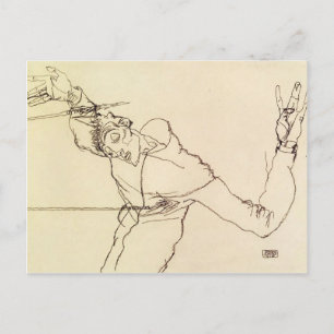 Egon Schiele - Selbstportrait als St. Sebastian Postkarte